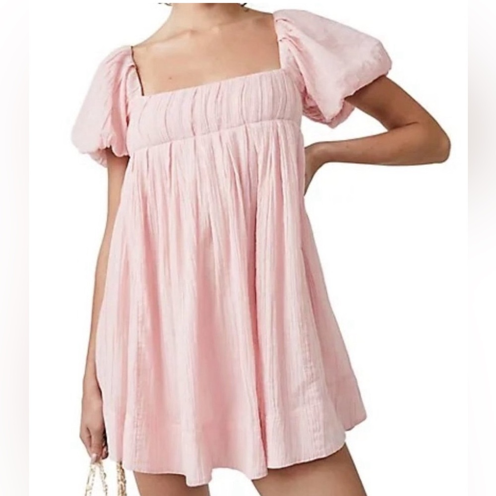 Free People Marina Mini Babydoll dress in Pink Combo size XS *FLAWED* NWT